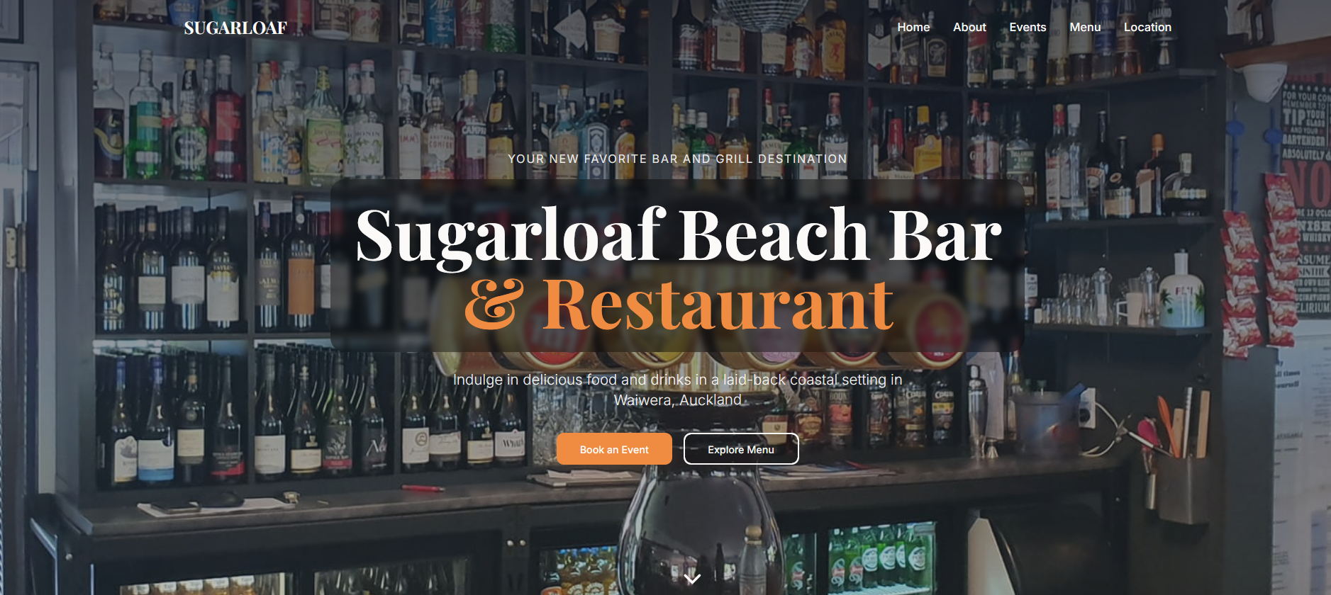 Sugarloaf Beach Bar website example built by LocalSitePro