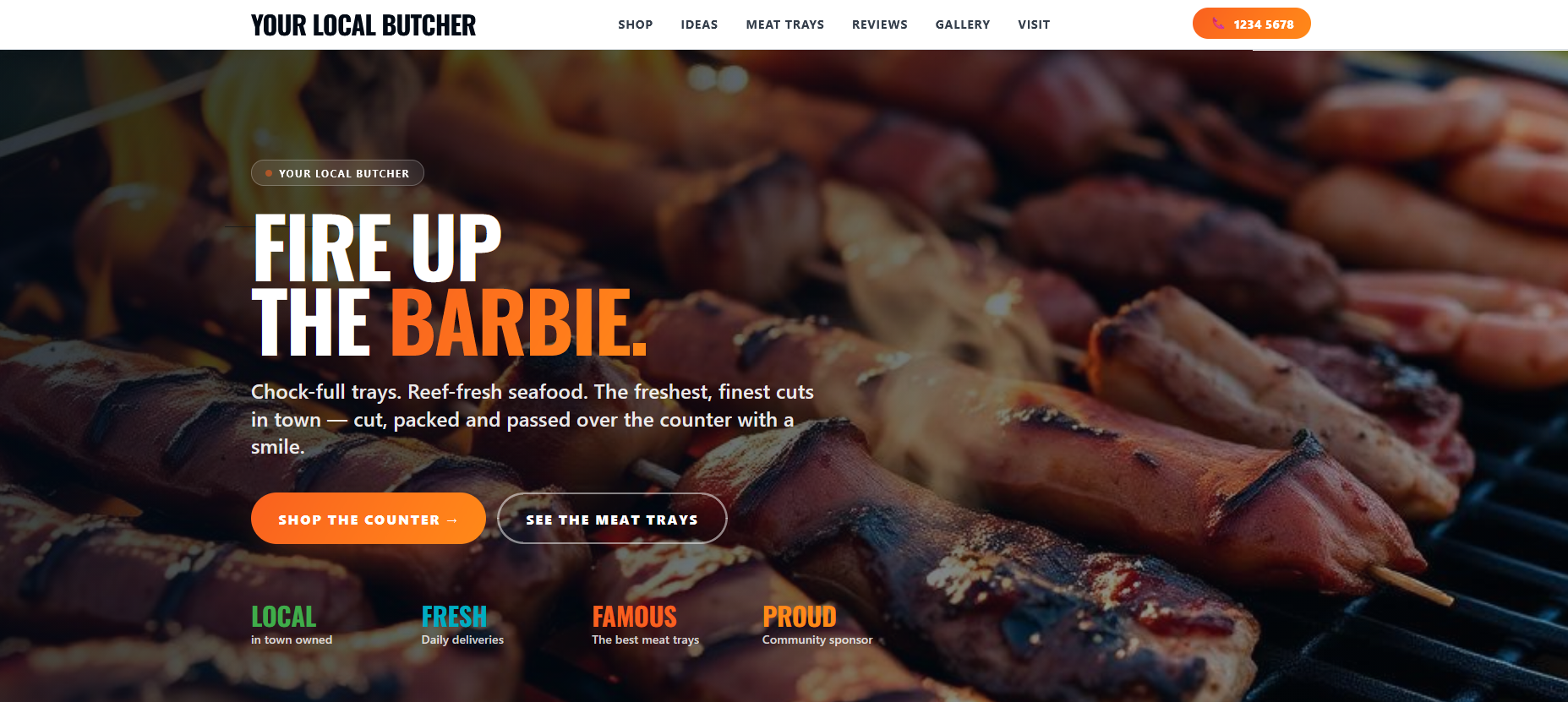 Your Local Butcher website example built by LocalSitePro